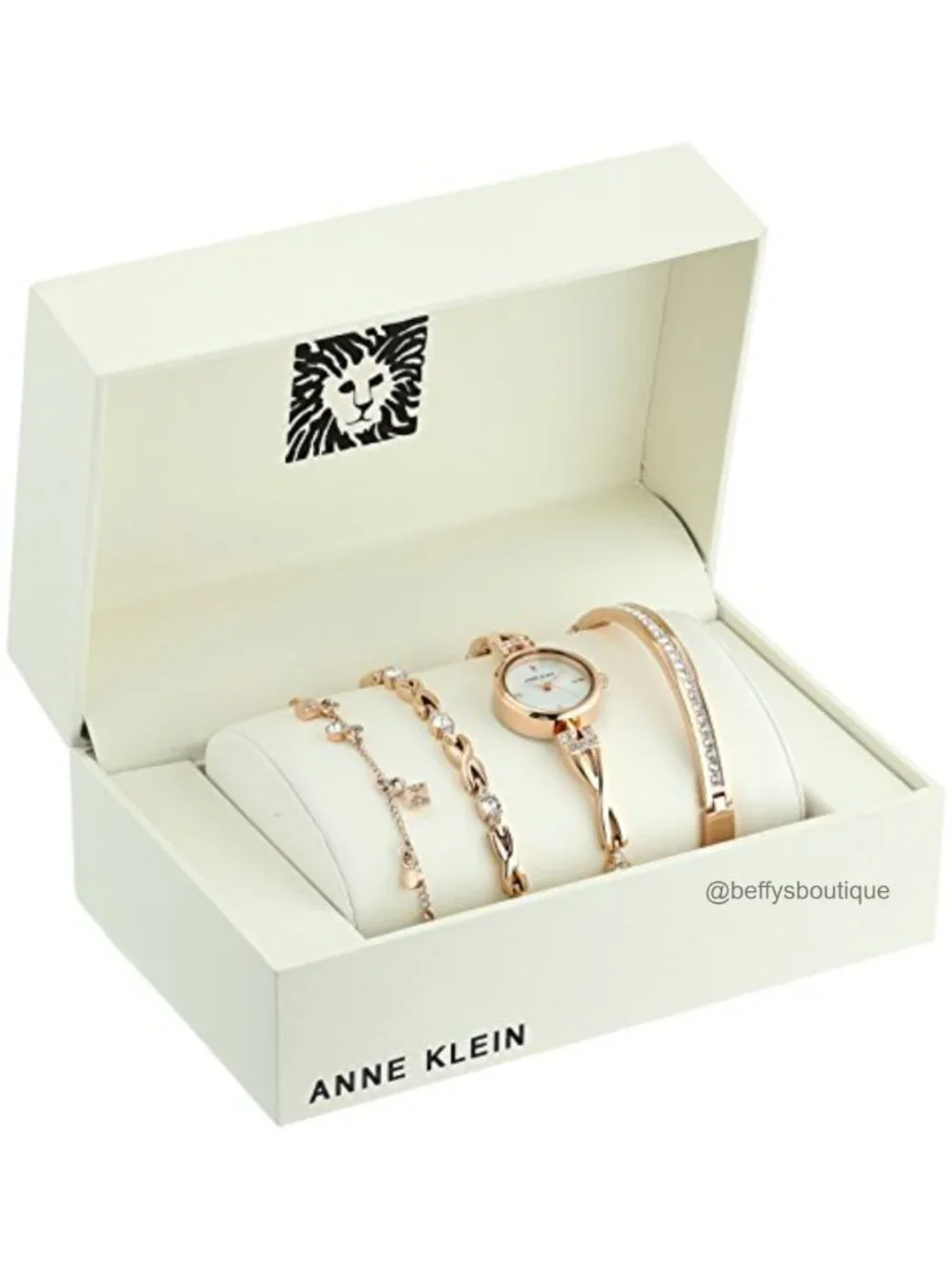 Anne Klein Crystal Accented Watch & Bracelet Set